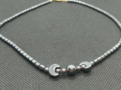 Collier hematite avec demilune - avec,