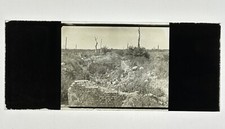 Ruines Champ de bataille Guerre 1914-1918 WW1 Photo Plaque de verre Vintage §n3