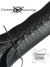 Housse De Volant En Cuir Souple Noir À Couture Noire Pour Mini Hatch R5O 00-06