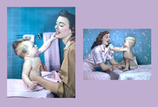 Lot 2 Rares CPA bébé 1950 /60  carte postale à système squeaker squeeze pouet