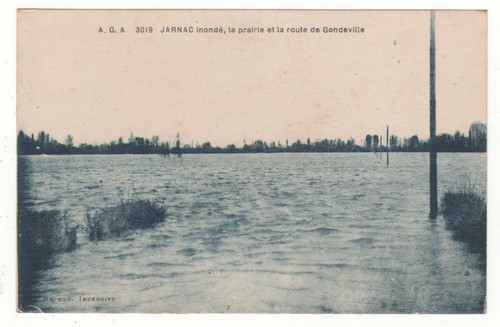 Rare cpa jarnac inondé - 16,