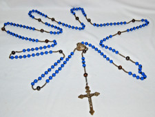 Chapelet, rosaire ?  Ancien  superbe au magnifique perle bleue