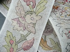 ancienne bande de tapisserie  sur canevas à faire  époque 1900/1930