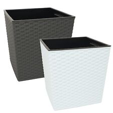 Cache-Pot Carré Juka En Rattan Avec Insert Pour Plante 4 Tailles