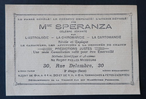 Carte visite madame - madame, speranza