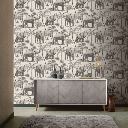 Papier peint éléphant - papier,