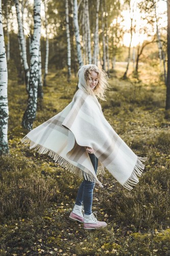 Châle capuche tricot - à,