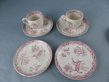 SARREGUEMINES FONTANGES lot de 2 tasses à café mokka + 4 sous-tasses