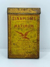 ANCIENNE BOITE DE MEDICAMENT EN METAL SINAPISME MAXIMUM PAPIER MOUTARDE
