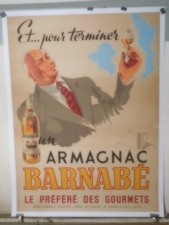 AUTHENTIQUE AFFICHE ANCIENNE PUBLICITAIRE - ARMAGNAC BARNABE