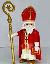 FIGURINE PLAYMOBIL PAPE ÉVÊQUE PRÊTRE CARDINAL CURÉ ÉGLISE MÉDIÉVALE NEUVE !!