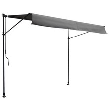 Store banne pour balcon CHENE 3 × 1,2m - Toile anthracite et structure grise