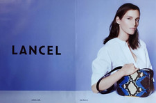 LANCEL BAG Lady Designer Fashion Handbag Purse Print Ad/ BLUE & BLACK & WHITE