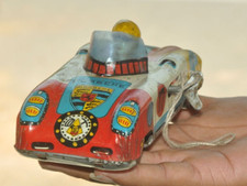 Voiture Jouet En Fer Blanc Porsche No. 17 Champion Litho Vintage