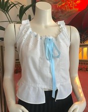 Cache-corset ancien Caraco brodé main Costume ancien Réf 1972