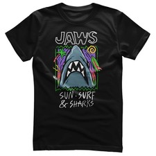 T-Shirt Pour Hommes Officiellement Licencié JAWS - Sun Surf & Sharks