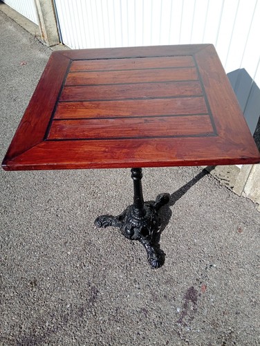 Table bistrot pied fonte - table,