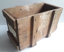 Caisse L58xP30,5xH34cm bois de transport rangement / Old wooden transport box