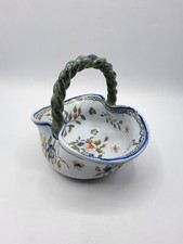 Panier corbeille en faïence de Desvres signée Fourmaintraux Courquin