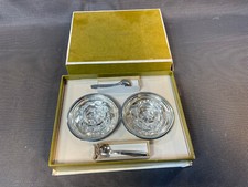 Set de 2 salières en cristal et métal argenté CHRISTOFLE salerons vintage