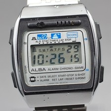 Montre Homme Vintage Années 80 SEIKO ALBA Y761-5010 Digital Alarm Chrono...