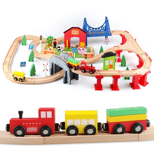 Train bois jouet circuit - train,