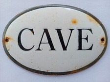 Ancienne plaque émaillée CAVE - porte BAR à VIN en bouteilles Œnologie VIGNOBLE