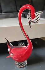 Figurine Cygne, Design Sommerso/Murano, en verre d Art soufflé. Haut 25 cm