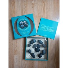 Coffret relaxation : Livre massage aux pierres chaudes + galets TBE