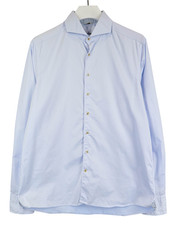 Chemise Slimline Stenstroms Homme XL À Col Boutonnée Bleue En Coton Double