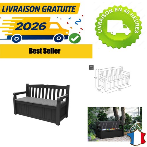 Keter banc coffre jardin - coffre, de