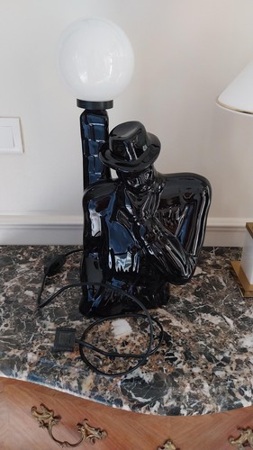 Lampe vintage black ceramic - vintage,