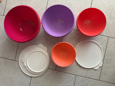 LOT 4 SALADIERS BOLS AVEC COUVERCLE HERMETIQUE - TUPPERWARE - NEUF - MERVEILLEUX
