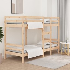 Lit Superposé Blanc 90x200 cm Bois de Pin Massif Simple Adulte Cadre vidaXL