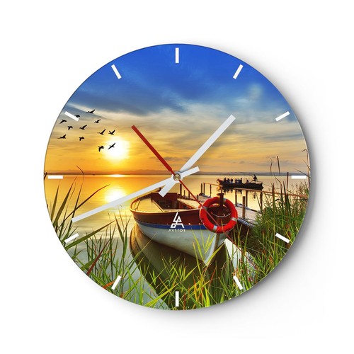 Horloge murale verre - horloge, en