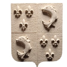 Grand Blason du Dauphiné blason Dauphinois en pierre reconstituée artisanale