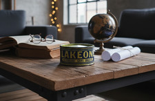 Boîte en Métal Vintage Lakéone | Cire à Meubles Française | Publicité Rétro