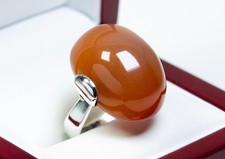 Bague Designer Vintage En Argent 925 Avec Cornaline - GRAND