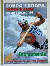 European Canoe Slalom Cup Italy 1986 vintage poster