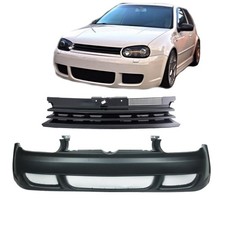 Pare-choc avant R32 Look+Grille calandre Noir Set convient pour VW Golf 4 97-06