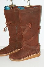 KICKERS Bottes à Lanières Croûte de Cuir Rouille T 37 TTBE
