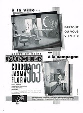 PUBLICITE ADVERTISING  1963   PORCHER  sanitaires salle de bain