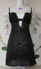 * NUISETTE AUBADE NEUVE 85 B BABYDOLL NOIRE ARMATURES COMBINETTE 70 XS S 144 *
