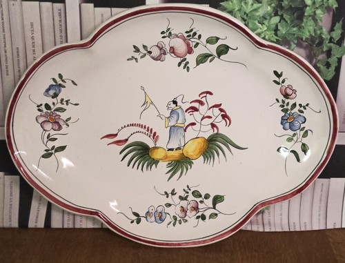 Plat ovale faience - plat,