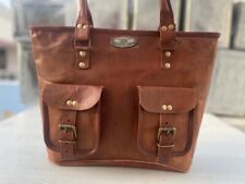 Sac À Main En Cuir Véritable Vintage Pour Femmes De 16 Pouces Fait Main (GVB)