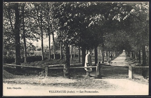 Cpa villenauxe les promenades - cpa,