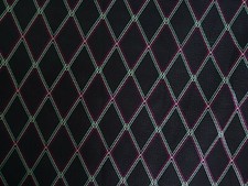 71cm x 51cm (28''x20'')  VOX Diamond Grill Cloth Fabric Black & Red/White/Green 