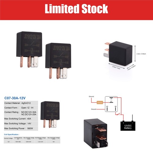 Ehdis relais 12v 30a - 12v, 4