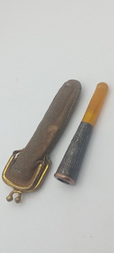 Ancien fume cigarette ambre - ancien, et