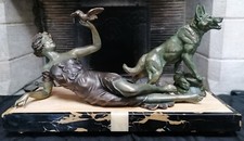 Sculpture Art Déco marbre régule S.MELANI / L.CARVIN